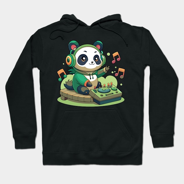 cute panda playing dj music Hoodie by Shapwac12